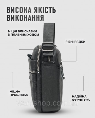 Сумка чоловіча шкіряна через плече Tiding Bag TM-65330
 
Характеристики:
	Матері. . фото 7