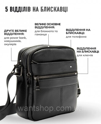 Сумка чоловіча шкіряна через плече Tiding Bag TM-65330
 
Характеристики:
	Матері. . фото 4