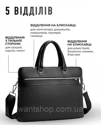 
 
Мужская кожаная сумка портфель для ноутбука черная Tiding Bag TM-66198
 
Хара. . фото 4