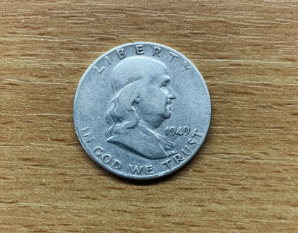 США ½ доллара(50 центов), 1949(S) Ben Franklin Half Dollar. Хмельницький. фото 1 США ½ доллара(50 центов), 1949(S) Ben Franklin Half Dollar. Хмельницький. фото 1