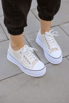 Оберіть стильні Кеди High Platform Textile Beige. Киев. фото 1 Оберіть стильні Кеди High Platform Textile Beige. Киев. фото 1