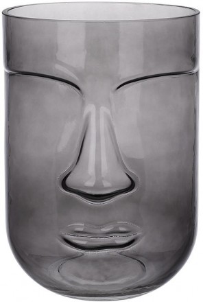 Ваза стеклянная Ariadne «Face» Ø15х20см, серое стекло. Киев. фото 1 Ваза стеклянная Ariadne «Face» Ø15х20см, серое стекло. Киев. фото 1