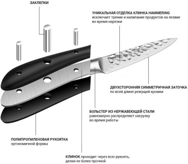 Ніж овочевий Fissman Hattori, довжина леза 10см, довжина ручки 10см. Овочевий ні. . фото 4