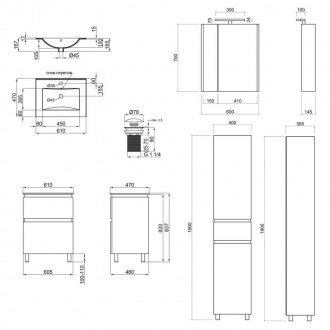 Комплект Qtap Albatross включает в себя тумбу с раковиной размерами 605х825х460 . . фото 3