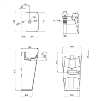 Комплект Qtap Tern: Раковина підлогова моноблок 440х380х830 мм White + Донний кл. . фото 3