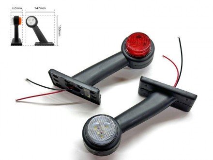 Фонарь габаритный прицепа комплект левый+правый (рожок) LED YD-0009. Запорожье. фото 1 Фонарь габаритный прицепа комплект левый+правый (рожок) LED YD-0009. Запорожье. фото 1