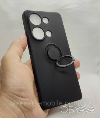 Силиконовый чехол, бампер с кольцом-подставкой под магнит для Poco M6 Pro 4G / X