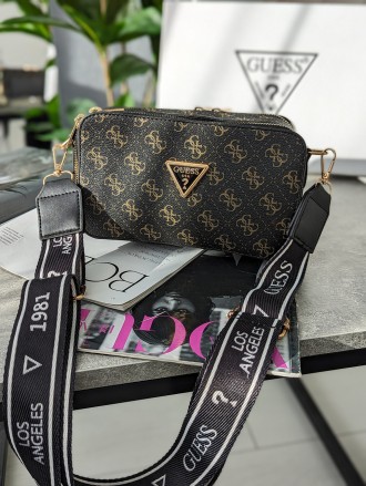 Сумка Guess кросс-боді міні лого шоколадний. Київ. фото 1 Сумка Guess кросс-боді міні лого шоколадний. Київ. фото 1