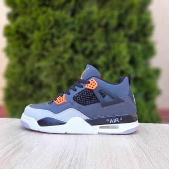 Мужские кроссовки Nike Air Jordan 4 Сірі з помаранчевим. Київ. фото 1 Мужские кроссовки Nike Air Jordan 4 Сірі з помаранчевим. Київ. фото 1