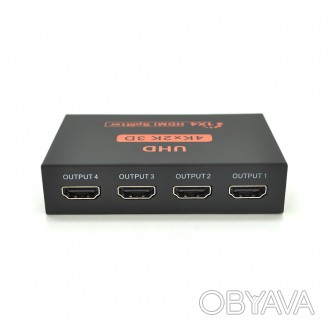 
	Активный HDMI сплитер 1=>4 порта - поможет раздать видео с одного устройства н. . фото 1