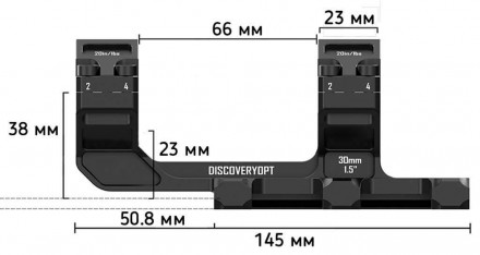 Моноблок DISCOVERY ONE-PIECE Picatinny High 30 мм (1,5inch)
 
Discovery Optics O. . фото 3