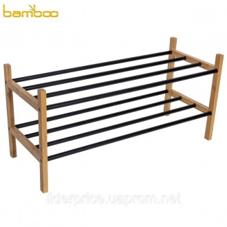 Полиця для взуття Casa Si Shoe Rack Bamboo має мінімалістичний дизайн, що підійд. . фото 2