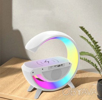 RGB Bluetooth колонка с беспроводной зарядкой и подсветкой.24см/23см/8