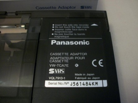 Видеокассета Адаптер . Panasonic . VHS. Made in Japan . VW-TCA-7E . Панасоник. . фото 7 1995-год но отличная сохранность, полная предоплата карта Приват банк, Новая Поч. . фото 7