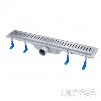 Трап Qtap Dry FA304-600 линейный с сухим затвором и нержавеющей решеткой 600х73