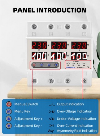 Трифазне реле напруги Taxnele 100а 230v*3. Тетіїв. фото 1 Трифазне реле напруги Taxnele 100а 230v*3. Тетіїв. фото 1