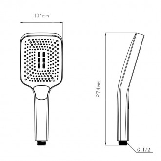 Лейка для ручного душа Qtap Rucni QTRUC125BLM45955 изготовлена из качественного . . фото 3