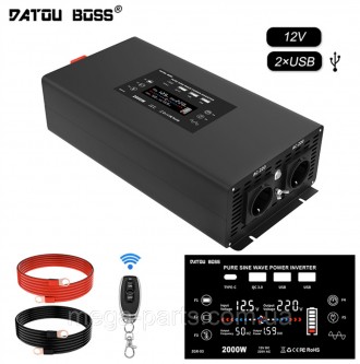 Перетворювач DatouBoss DN-03 DC-AC 12-220V (2000/4000W) з чистою синусоїдою — це. . фото 8