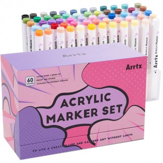 Акрилові маркери Arrtx AACM-0560B, 60 кольорів. Бородянка. фото 1 Акрилові маркери Arrtx AACM-0560B, 60 кольорів. Бородянка. фото 1