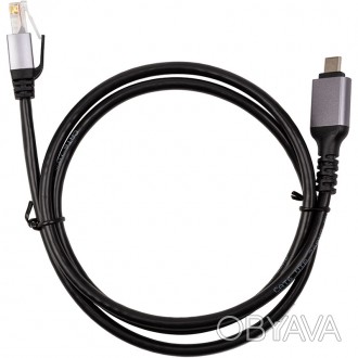 Кабель-перехідник USB Type-C - UTP CAT6 RJ45 підтримує пряме підключення пристро. . фото 1