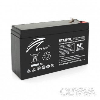 Акумуляторна батарея AGM RITAR RT1250BL, Black Case, 12 V 5.0 Ah ( 150 х 50 х 93. . фото 1