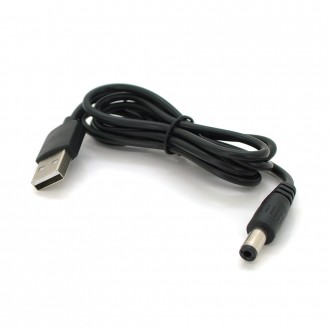Кабель для роутера 5.5/2.1mm(M)=> USB2.0 (Out:5V), 0.7м, Black, OEM. Днепр. фото 1