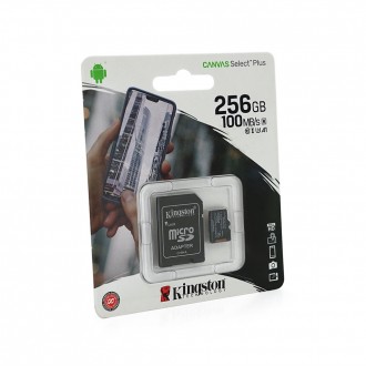 Карта пам'яті Kingston Canvas microSDHC Class 10 A1 UHS-I, 256GB. Дніпро. фото 1 Карта пам'яті Kingston Canvas microSDHC Class 10 A1 UHS-I, 256GB. Дніпро. фото 1
