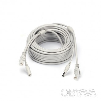 Патчкорд комбинированный по витой паре RJ-45+DC 40m, серый, Q10
