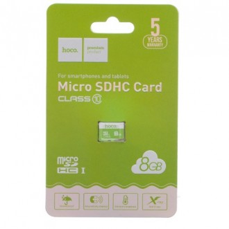 Карта пам'яті Hoco microSDHC Class 10 UHS-I, 8GB. Дніпро. фото 1 Карта пам'яті Hoco microSDHC Class 10 UHS-I, 8GB. Дніпро. фото 1