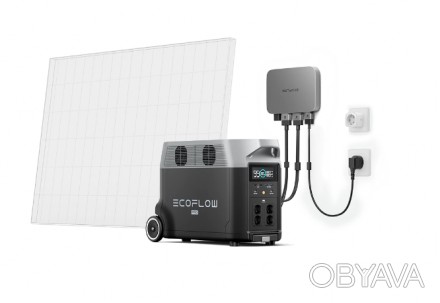 Комплект складаэться з мікроінвертора EcoFlow PowerStream на 800W та зарядної ст. . фото 1