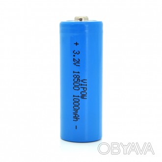 Литий-железо-фосфатный аккумулятор 18500 Lifepo4 Vipow IFR18500 TipTop, 1000mAh,. . фото 1