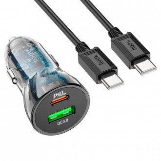 Набор АЗУ 12-24V HOCO Z47A+ кабель Type-C, USB 3.0+USB-C, 3A, кабель 1м, Black, Box. Дніпро. фото 1 Набор АЗУ 12-24V HOCO Z47A+ кабель Type-C, USB 3.0+USB-C, 3A, кабель 1м, Black, Box. Дніпро. фото 1