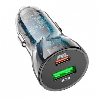 АЗУ 12-24V HOCO Z47A, USB 3.0+USB-C, 3A, кабель 1м, Black, Box. Дніпро. фото 1 АЗУ 12-24V HOCO Z47A, USB 3.0+USB-C, 3A, кабель 1м, Black, Box. Дніпро. фото 1