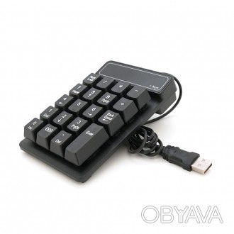 Цифровая клавиатура USB для ноутбука, длина кабеля 150см, (135х85х33 мм) Black, . . фото 1