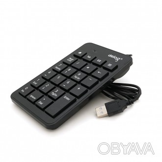 Цифрова клавіатура USB Deyilong DY-900 для ноутбука, довжина кабеля 130см, Black. . фото 1