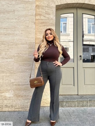 Трикотажные женские брюки красивые стильные деловые со стрелками клеш от колена . Одесса. фото 1