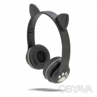 Беспроводные Bluetooth наушники Cat Ear VZV-23M Led, Black. . фото 1