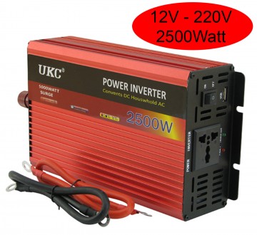 Інвертор 12V-220 "UKC 2500W", перетворювач напруги 12V-220V - Модифікована синус. . фото 2