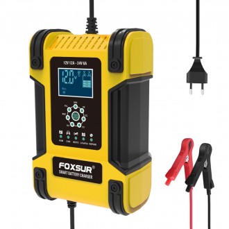 Зарядний пристрій Foxsur (12V 12A / 24V 6A) для легкових та вантажних авто з фун. Киев. фото 1 Зарядний пристрій Foxsur (12V 12A / 24V 6A) для легкових та вантажних авто з фун. Киев. фото 1