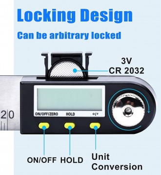 Кутомір (транспортир, малка) TL454 - 500 (500мм довжина лінійки, від 0 до 360 тр. . фото 3