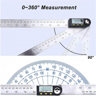 Кутомір (транспортир, малка) TL454 - 500 (500мм довжина лінійки, від 0 до 360 тр. . фото 7