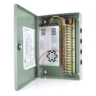 Імпульсний блок живлення 12V-30A/18CH у боксі із замком перфорований, 18-канальний, Q14. Дніпро. фото 1 Імпульсний блок живлення 12V-30A/18CH у боксі із замком перфорований, 18-канальний, Q14. Дніпро. фото 1