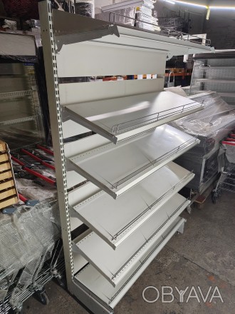 Стелаж торговий бу 125 см, торгові стелажі б у, металеві стелажі б у, пристінний