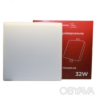 LED-панель універсальна квадратна 220 мм 32 Вт, холодний білий 6500К, 3200 Лм EH. . фото 1