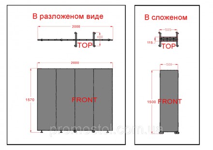 Ширма медицинская 4 секции, из пластика и алюминия складная. Размер ширмы 1570х2. . фото 9