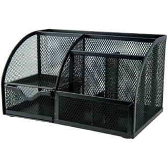 Настольный набор Axent подставка-органайзер 220x140x130 мм металлическая, черная. Бровары. фото 1