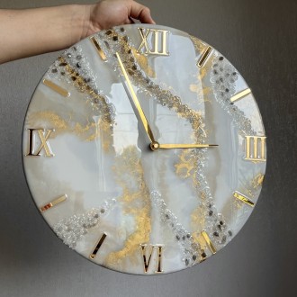 Годинник настінний круглий з епоксидної смоли EPOXY M107 50x50 см. Київ. фото 1