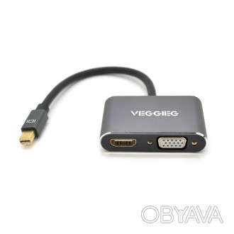 Конвертер VEGGIEG MD2-M HDMI (папа) на VGA(мама) + HDMI (мама) - для подключения. . фото 1