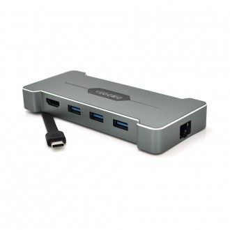 Хаб-конвертор VEGGIEG TC06 Type-C (тато) на Type-C (мама) + USB3.0 * 3 (мама) + HDMI (мама), Silver, Box. Дніпро. фото 1 Хаб-конвертор VEGGIEG TC06 Type-C (тато) на Type-C (мама) + USB3.0 * 3 (мама) + HDMI (мама), Silver, Box. Дніпро. фото 1