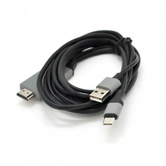Конвертер MHL Type-C (тато) + USB (тато) => HDMI (тато) 2.0 м, Black, 4K/2K, BOX. Дніпро. фото 1 Конвертер MHL Type-C (тато) + USB (тато) => HDMI (тато) 2.0 м, Black, 4K/2K, BOX. Дніпро. фото 1